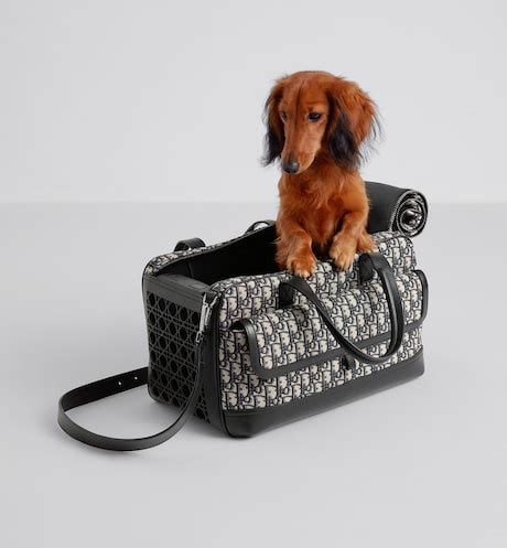 Dior Hit the Road Pet Carrier Bag Beige and Black Dior Oblique 